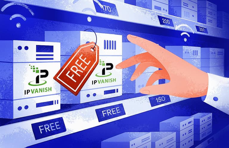 A shopper getting IPVanish VPN for free