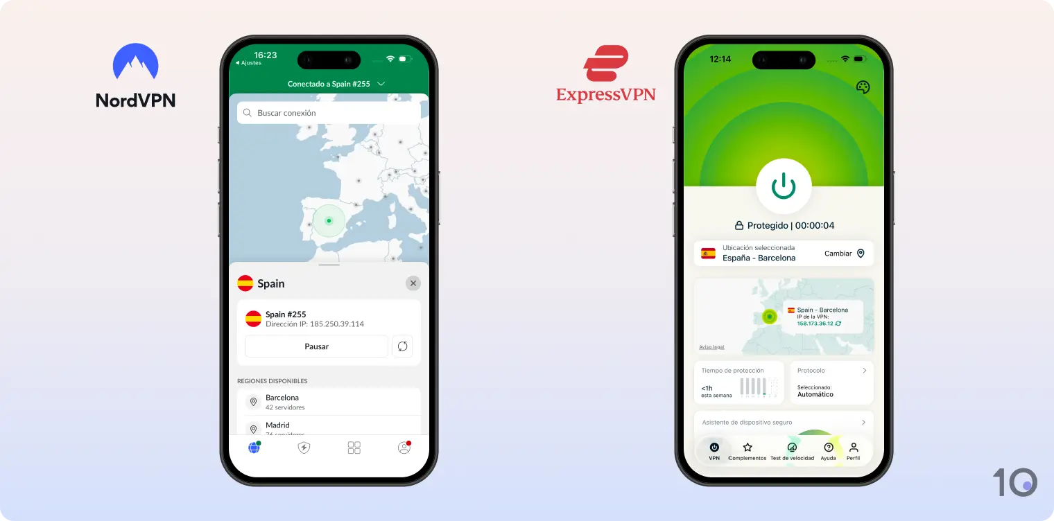 NordVPN vs ExpressVPN en iOS