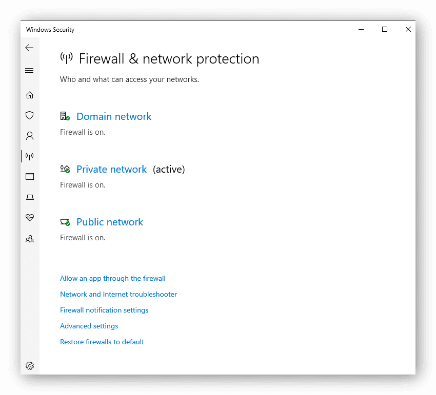 How to enable the firewall on Windows