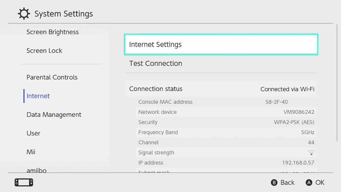 Nintendo Switch System Settings