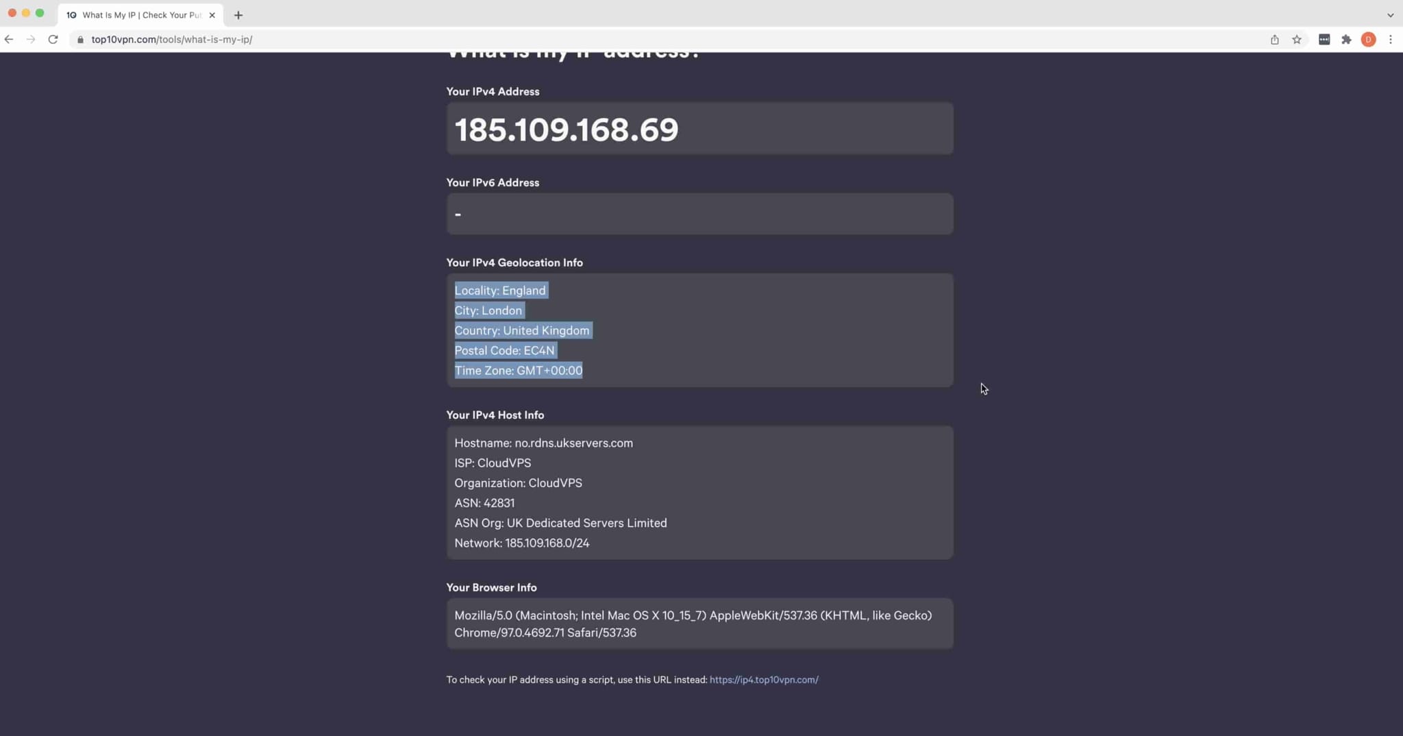 Video showing how to get an IP address in the UK