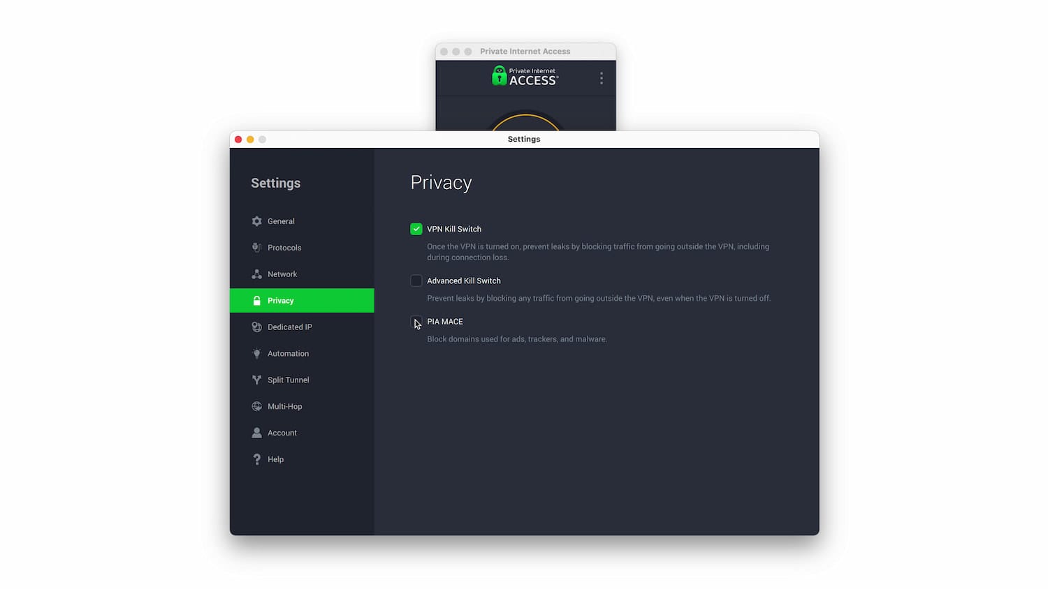 Come configurare le impostazioni su PIA per macOS
