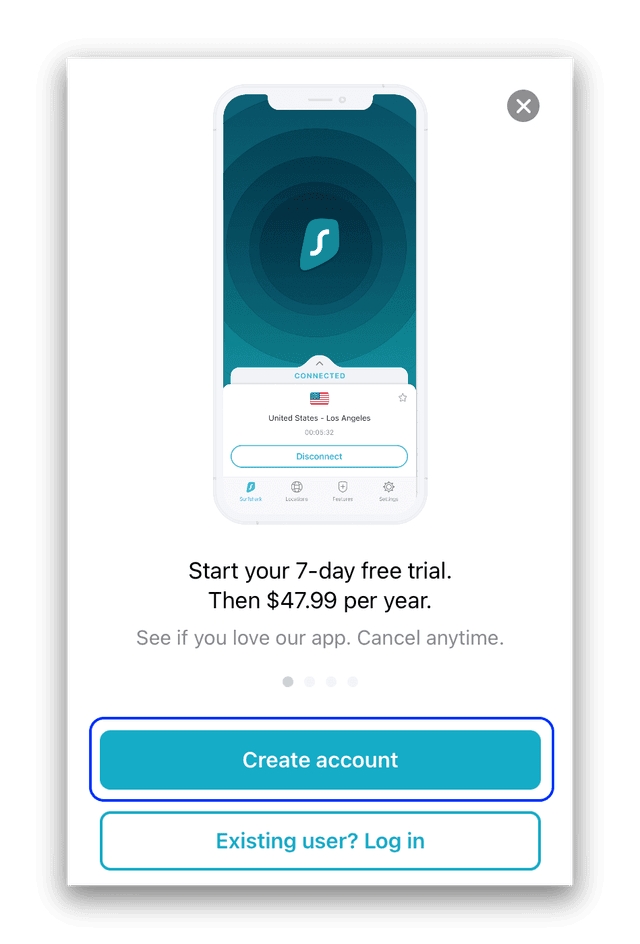 Surfshark iOS Free Trial Create Account