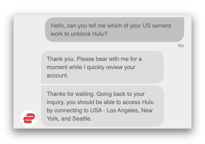 ExpressVPN Hulu Live Chat Support