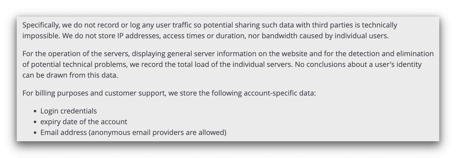 Perfect Privacy's Privacy Policy