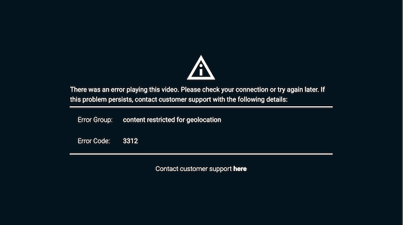 NBA League Pass error code 3312.