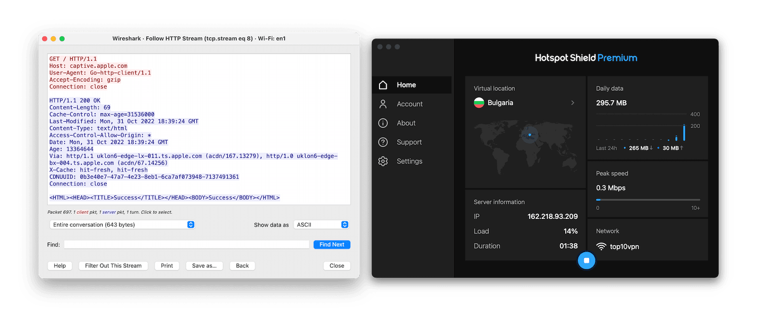 Hotspot Shield Verschlüsselungstest