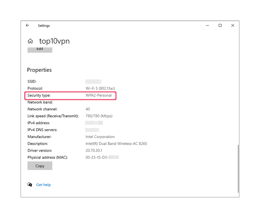 Windows WiFi Network Settings