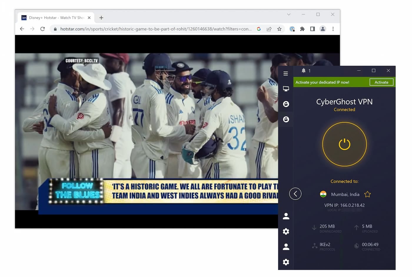 We Streamed Live Cricket on Hotstar Using CyberGhost