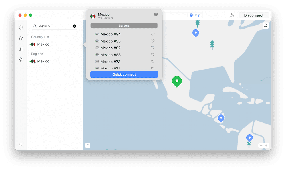 Servidores mexicanos de NordVPN
