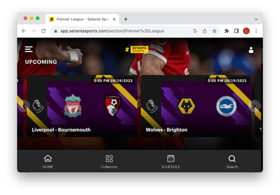Streaming live Premier League games on Setanta Sports