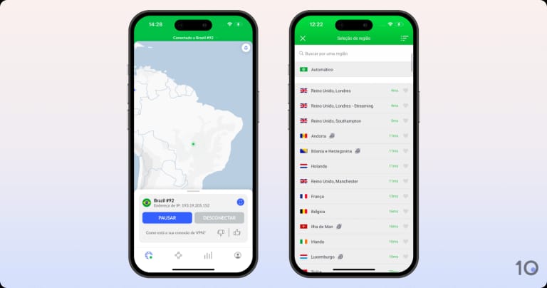 Aplicativo da NordVPN para iOS