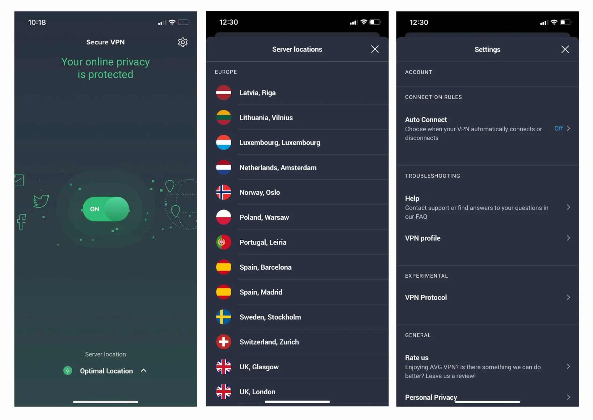 AVG Secure VPN iOS App