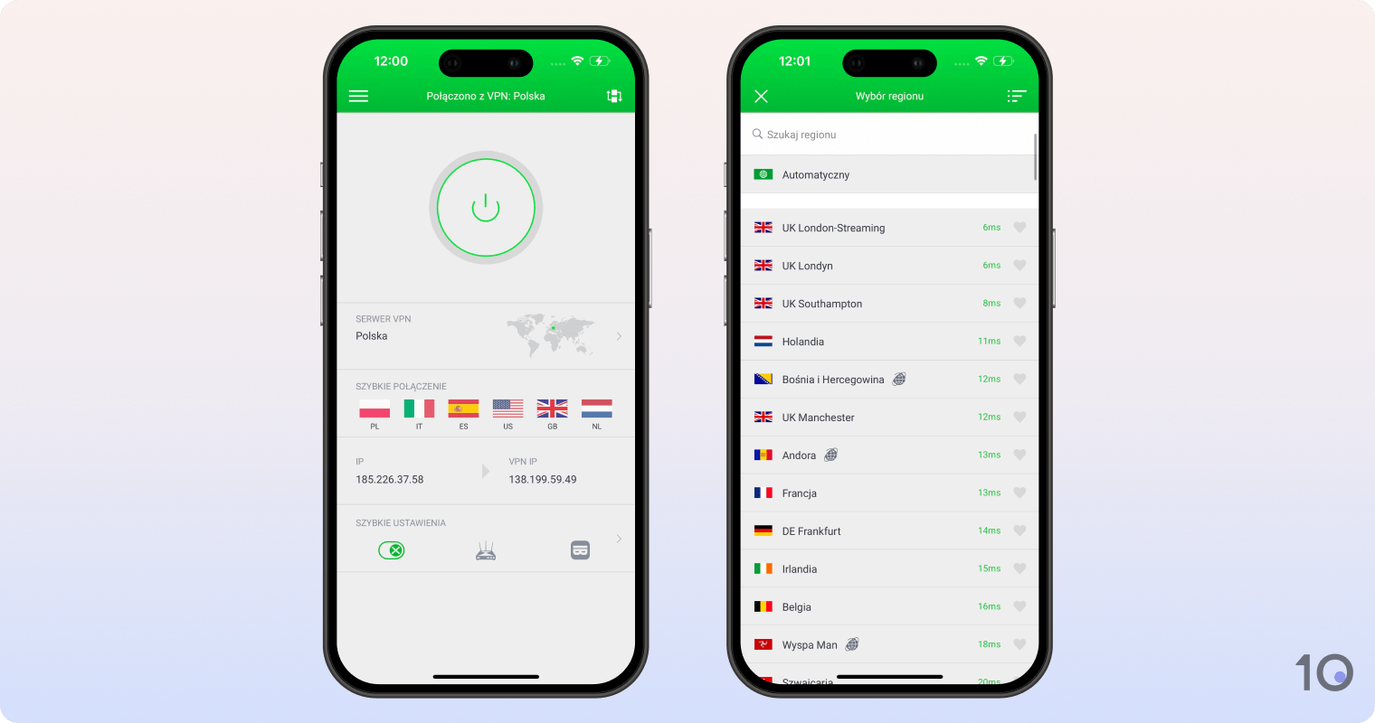 Aplikacja PIA VPN dla iOS