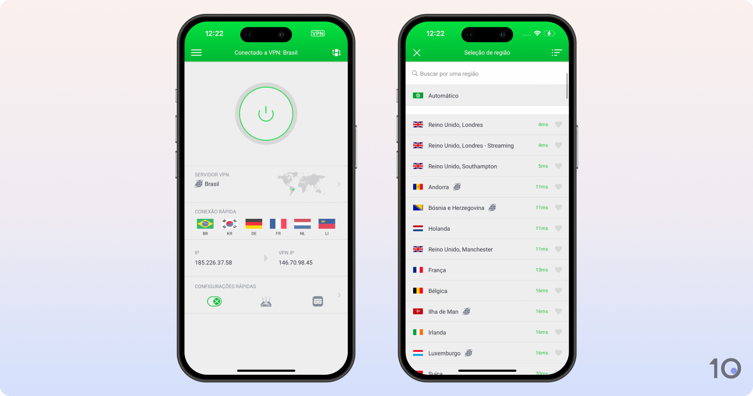 Aplicativo da PIA VPN para iOS