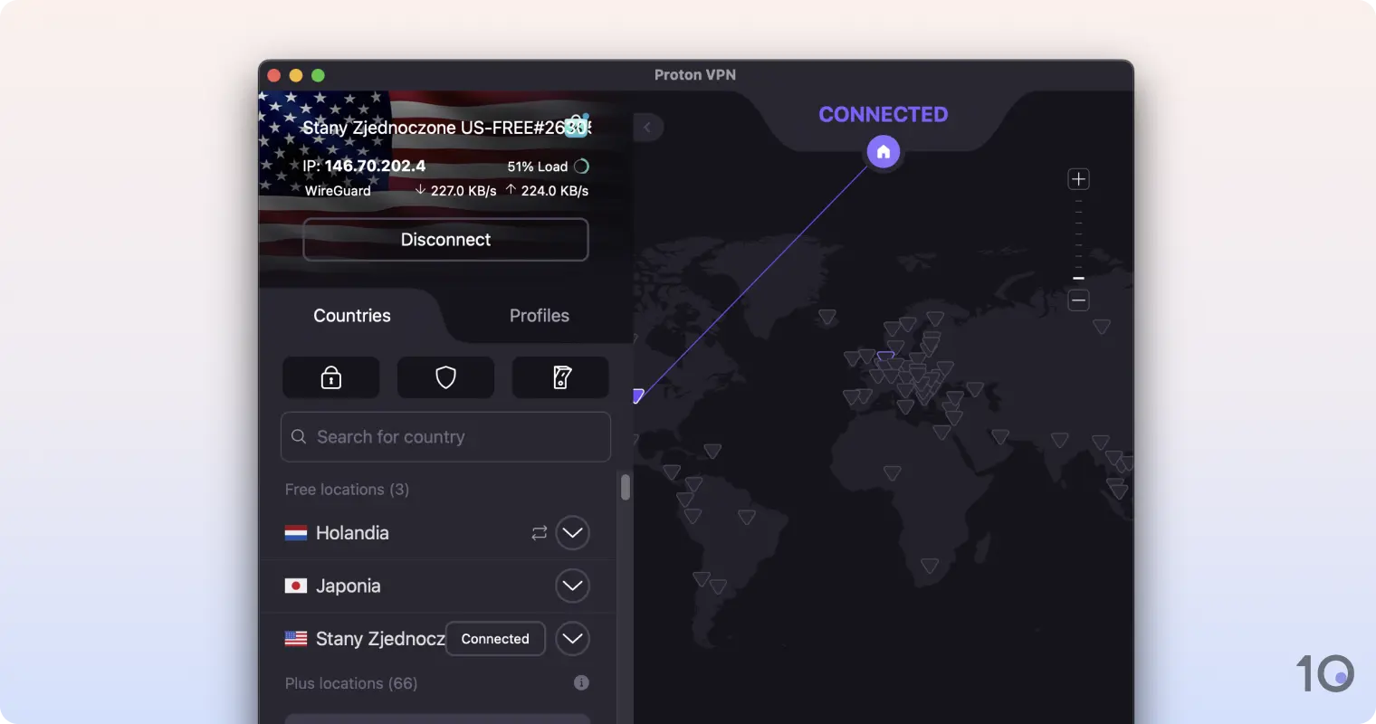 Aplikacje ProtonVPN Free na system macOS