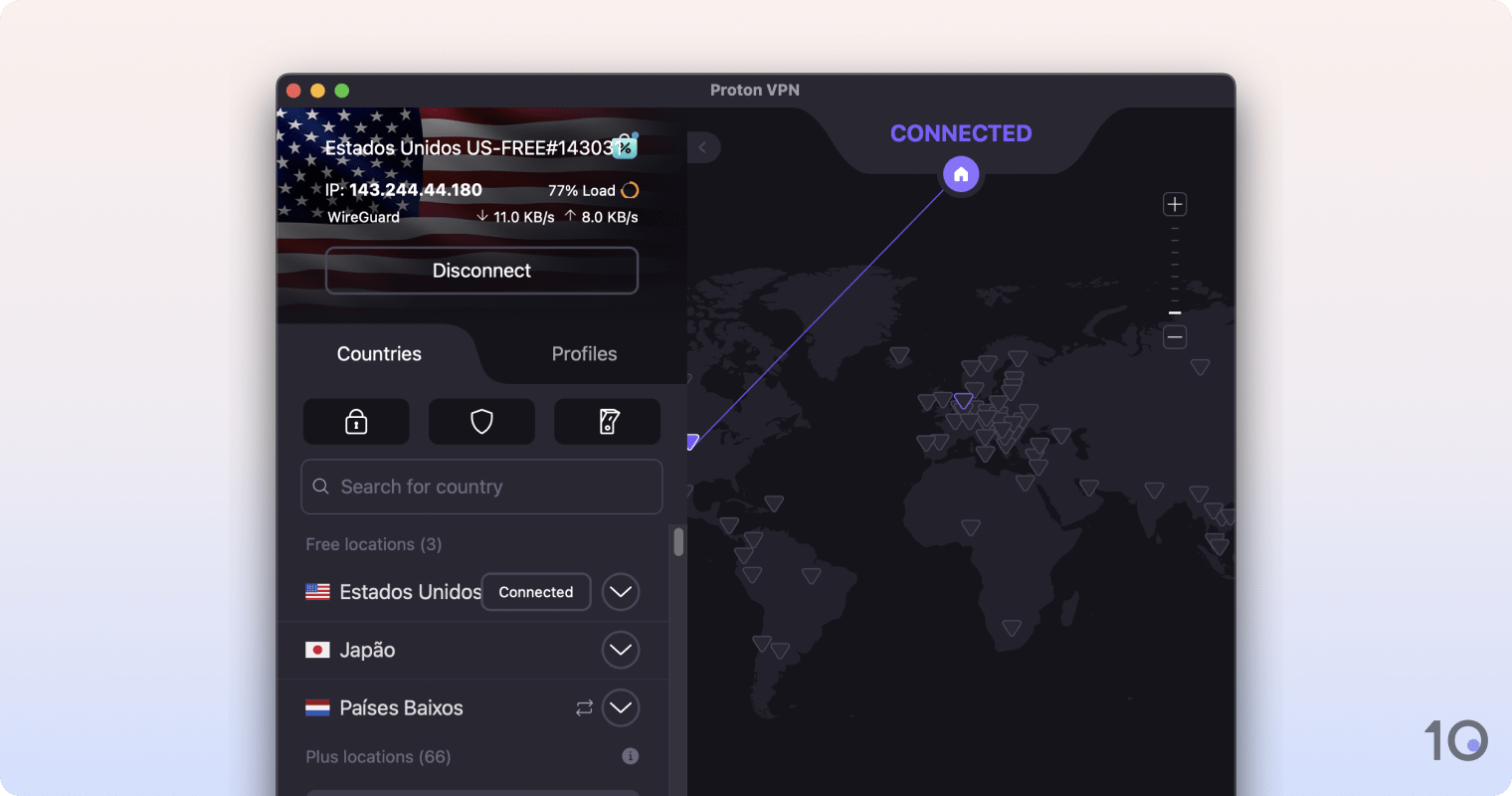 Aplicativo Mac da ProtonVPN Gratis 