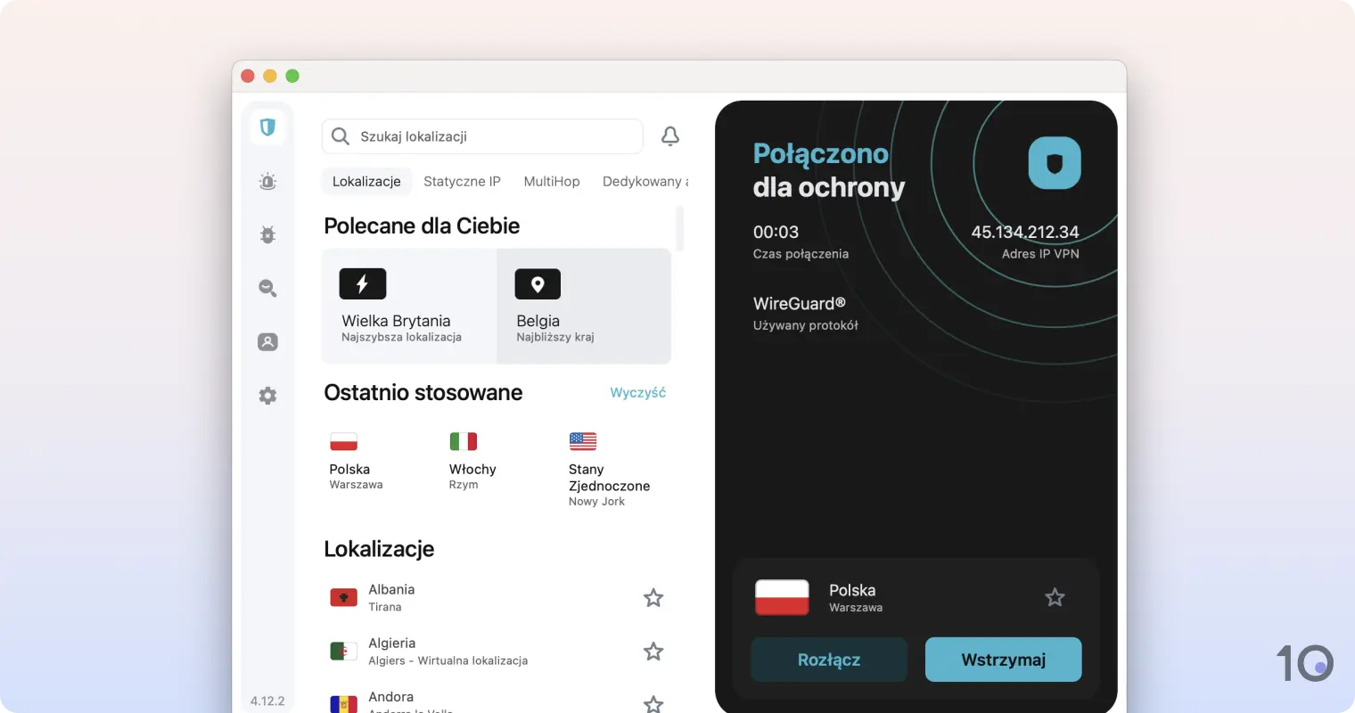 Aplikacje SurfsharkVPN na system macOS