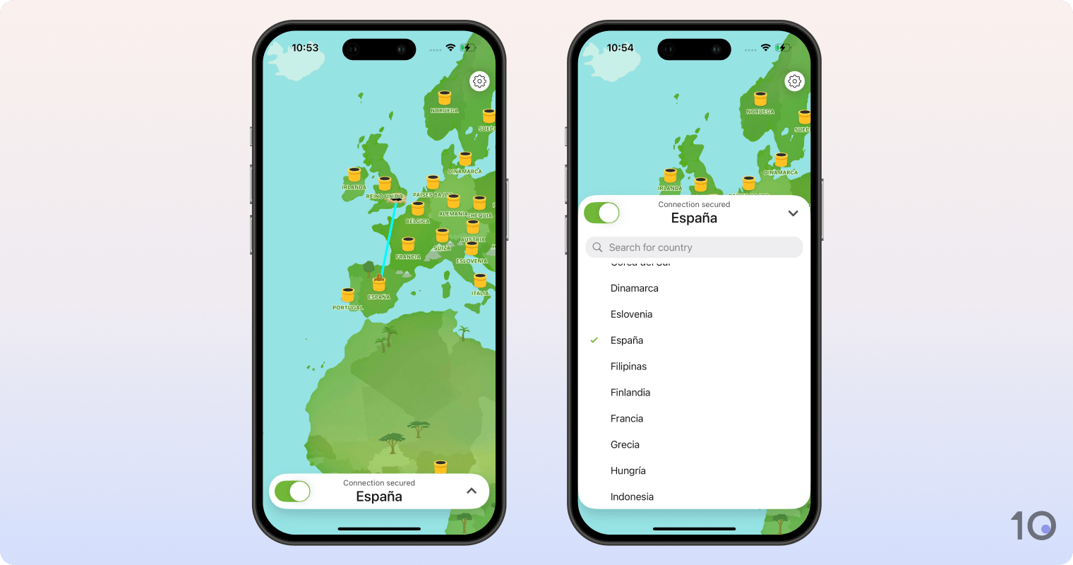 Aplicación de TunnelBear para iOS