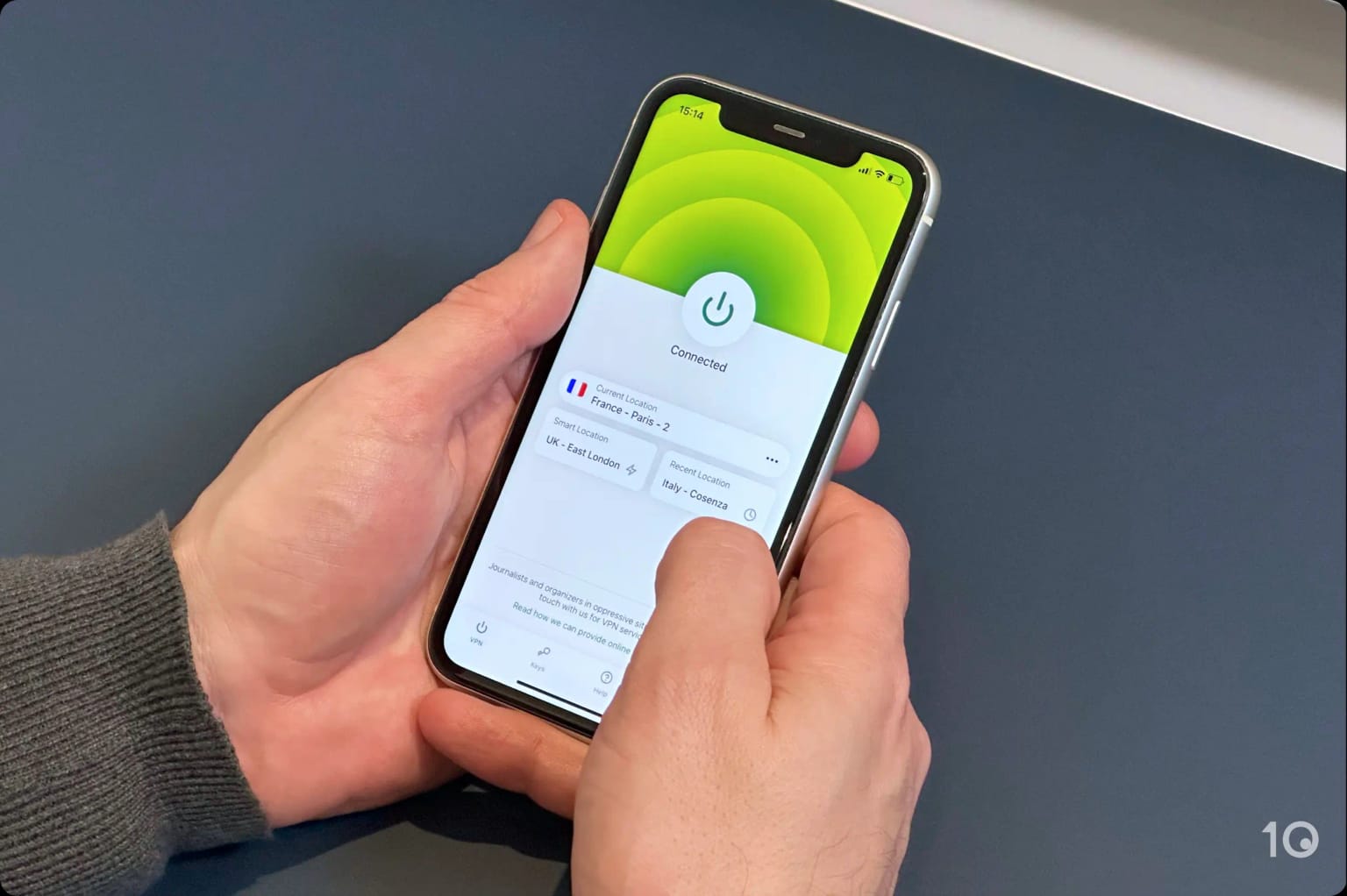 L'application d'ExpressVPN sur iOS