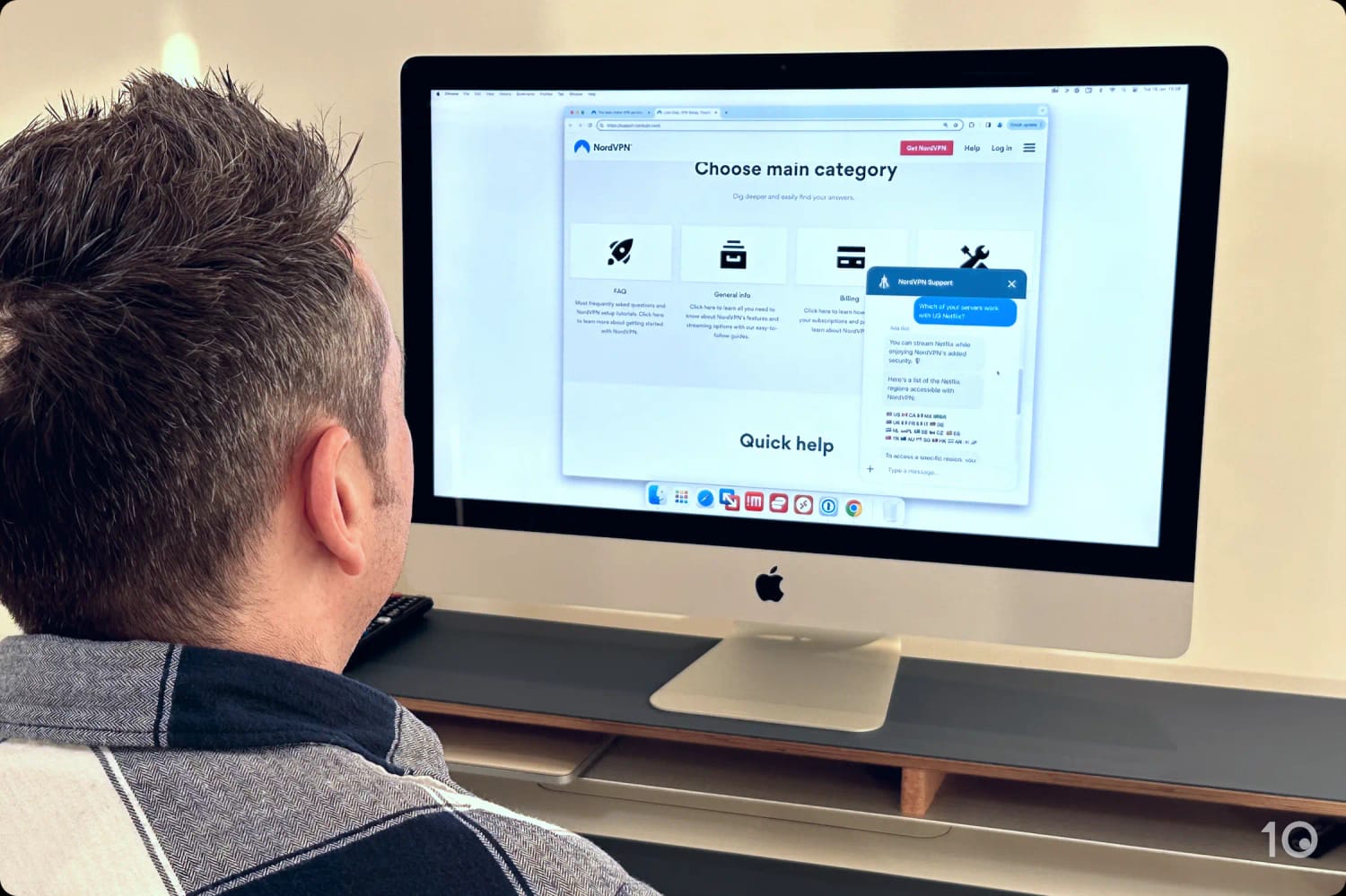 Usando o suporte da NordVPN