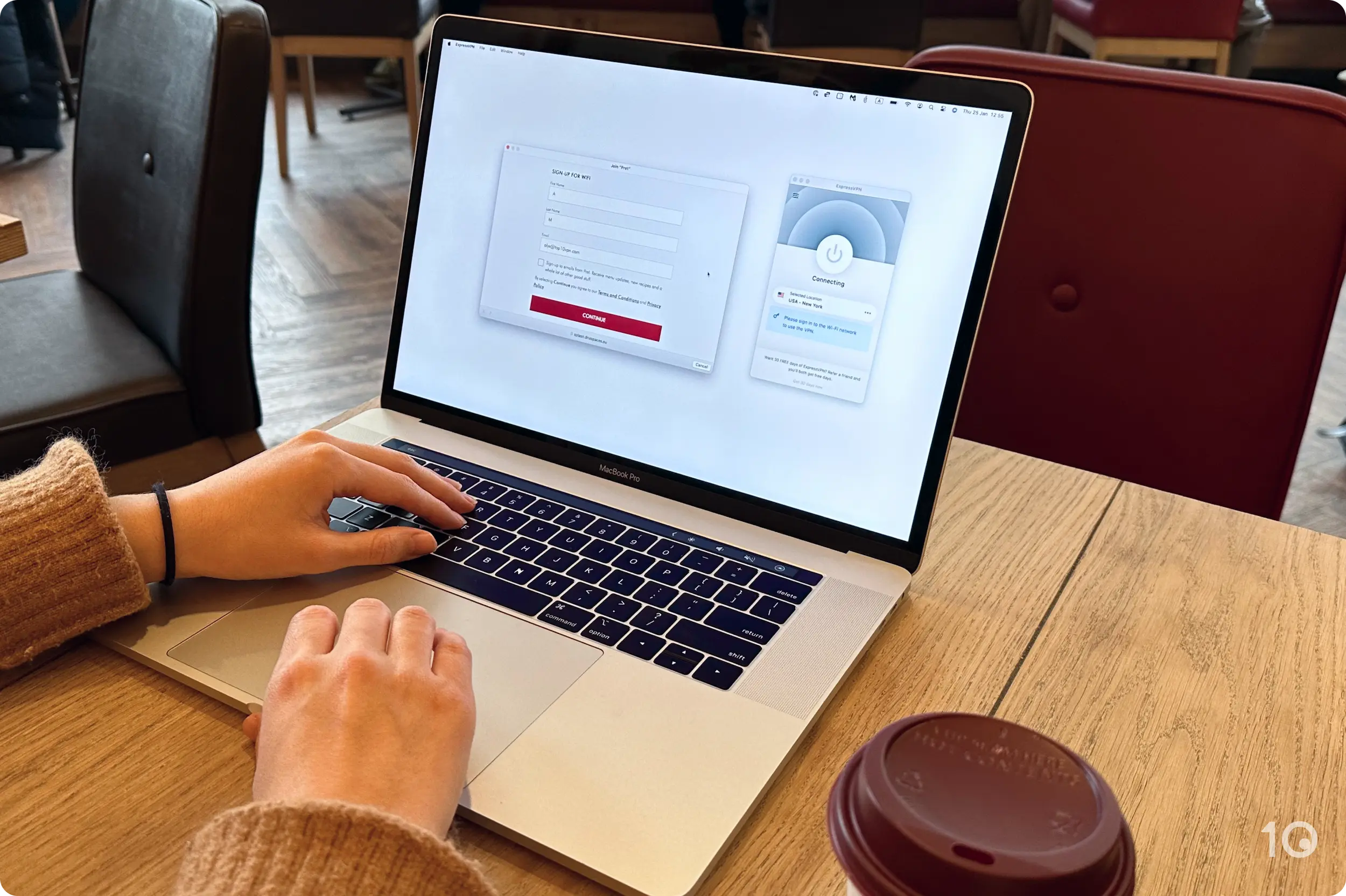 Using ExpressVPN on Public WiFi in a Coffee Shop