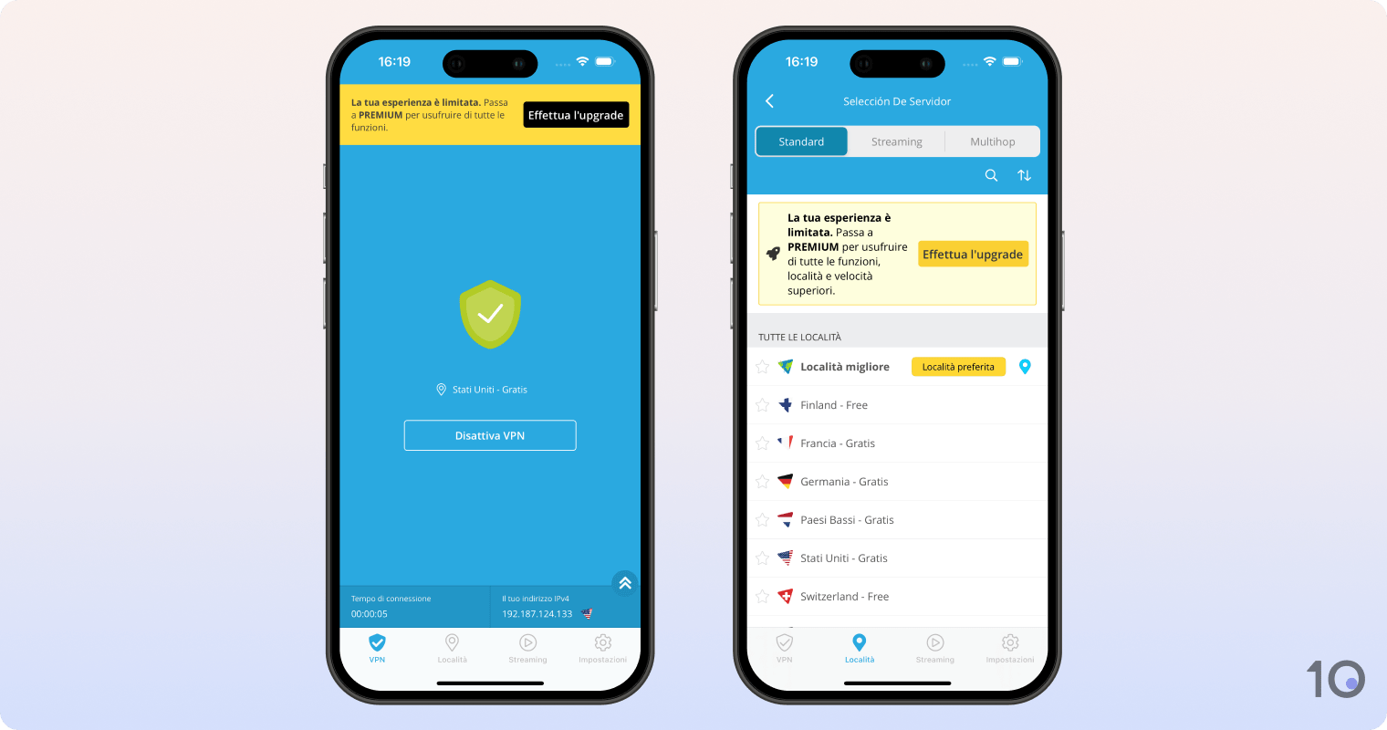 L'app gratuita di Hide.me per iOS