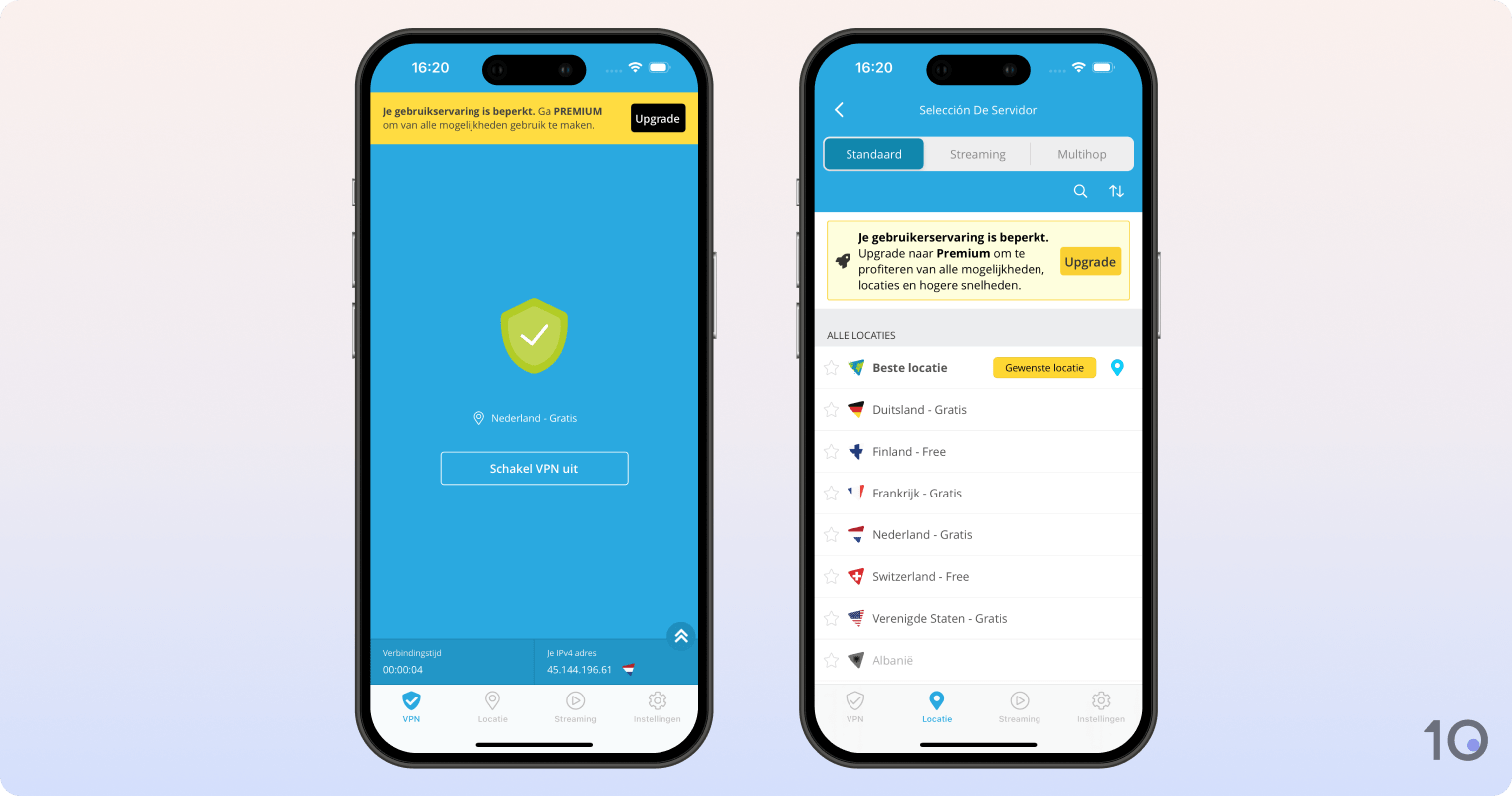 Hide.me VPN Gratis op iOS