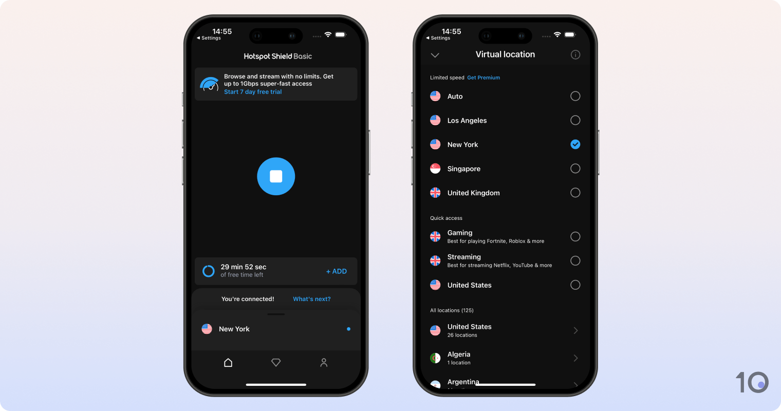 L'application gratuite de Hotspot Shield pour iOS