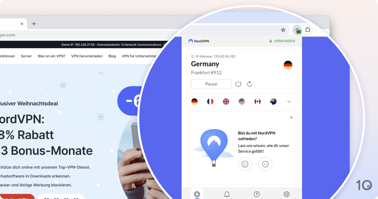 NordVPN's browser extension for Chrome