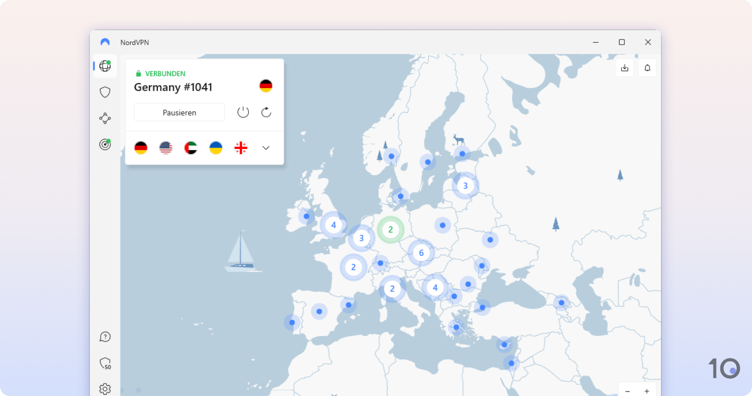 NordVPNs App für Windows