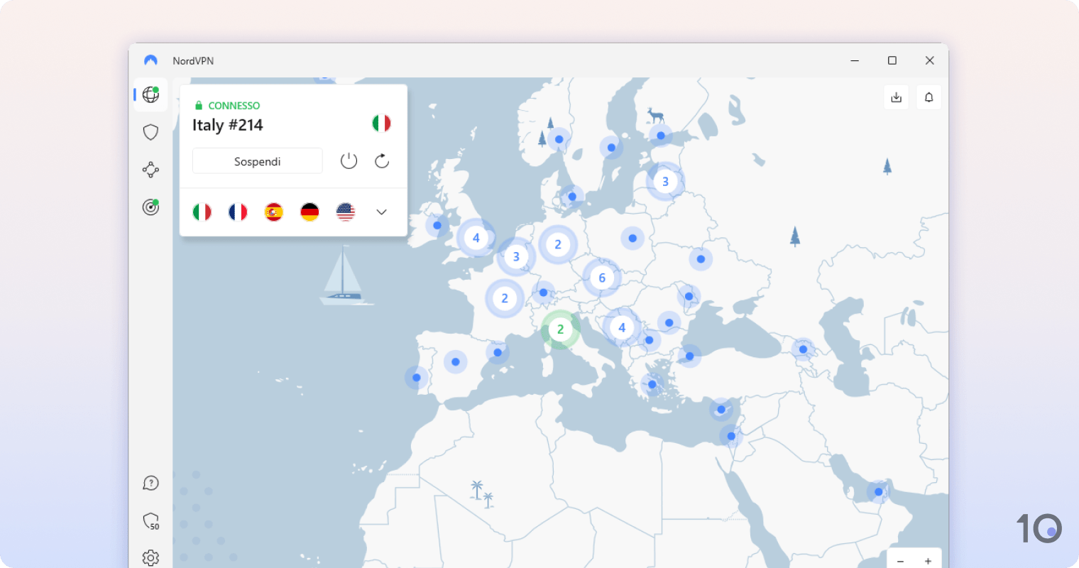 L'app di NordVPN per Windows