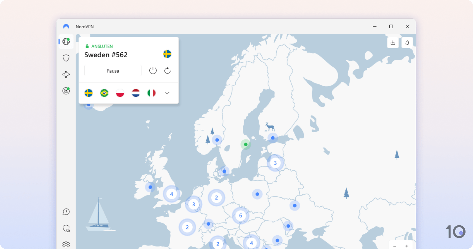 NordVPNs app för Windows