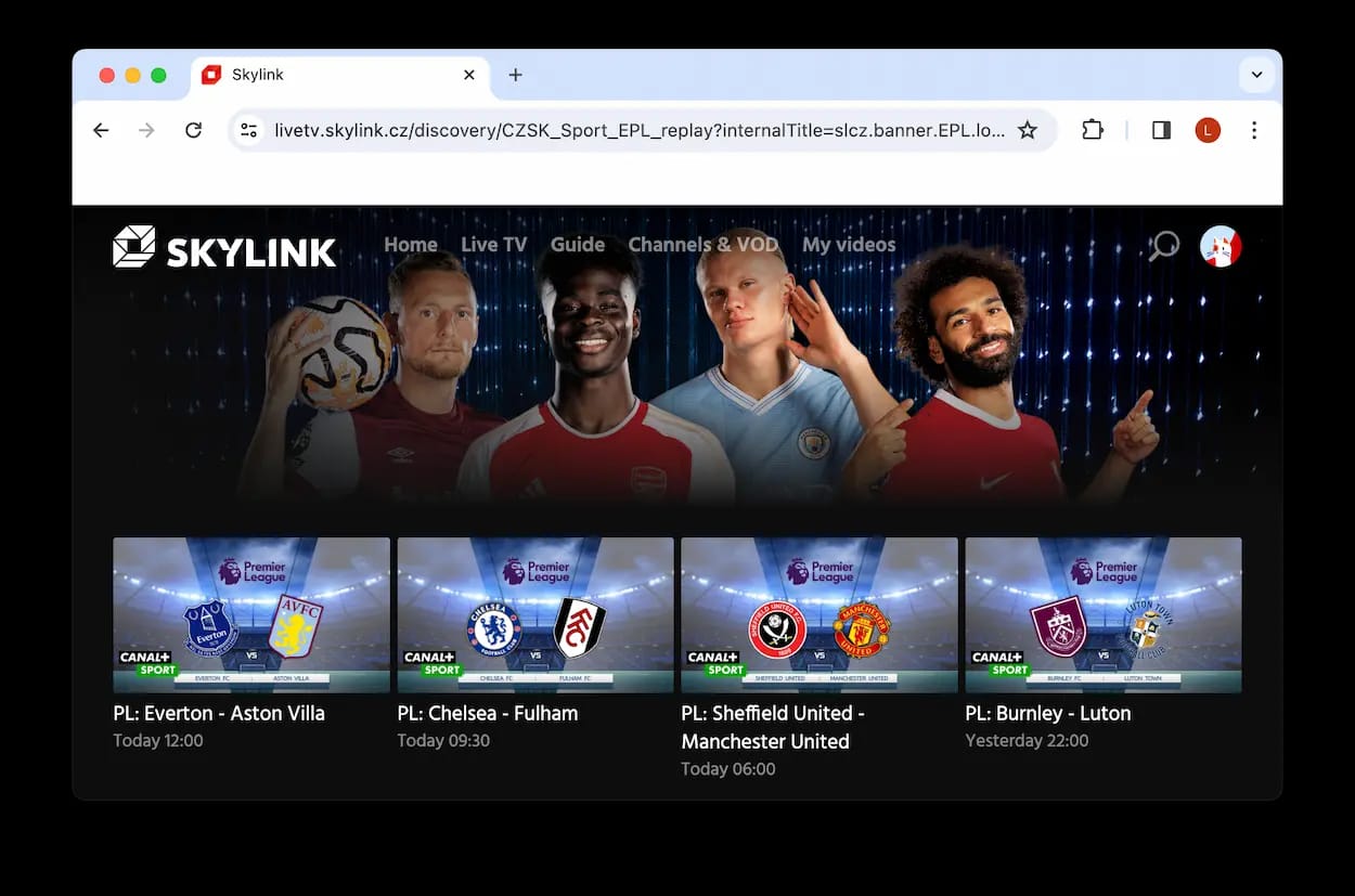 Accessing live Premier League streams on Skylink