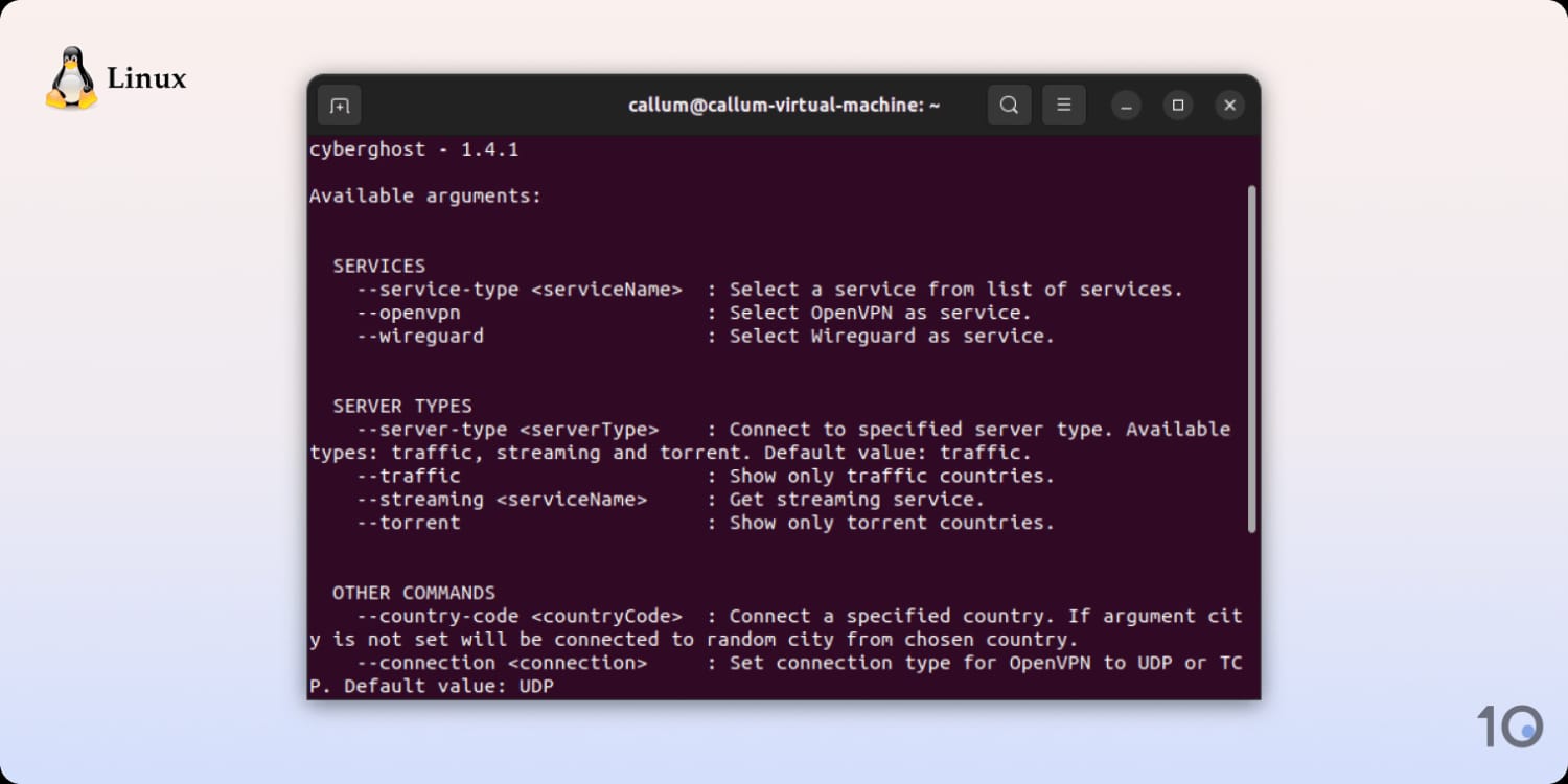 Linux용 CyberGhost 앱