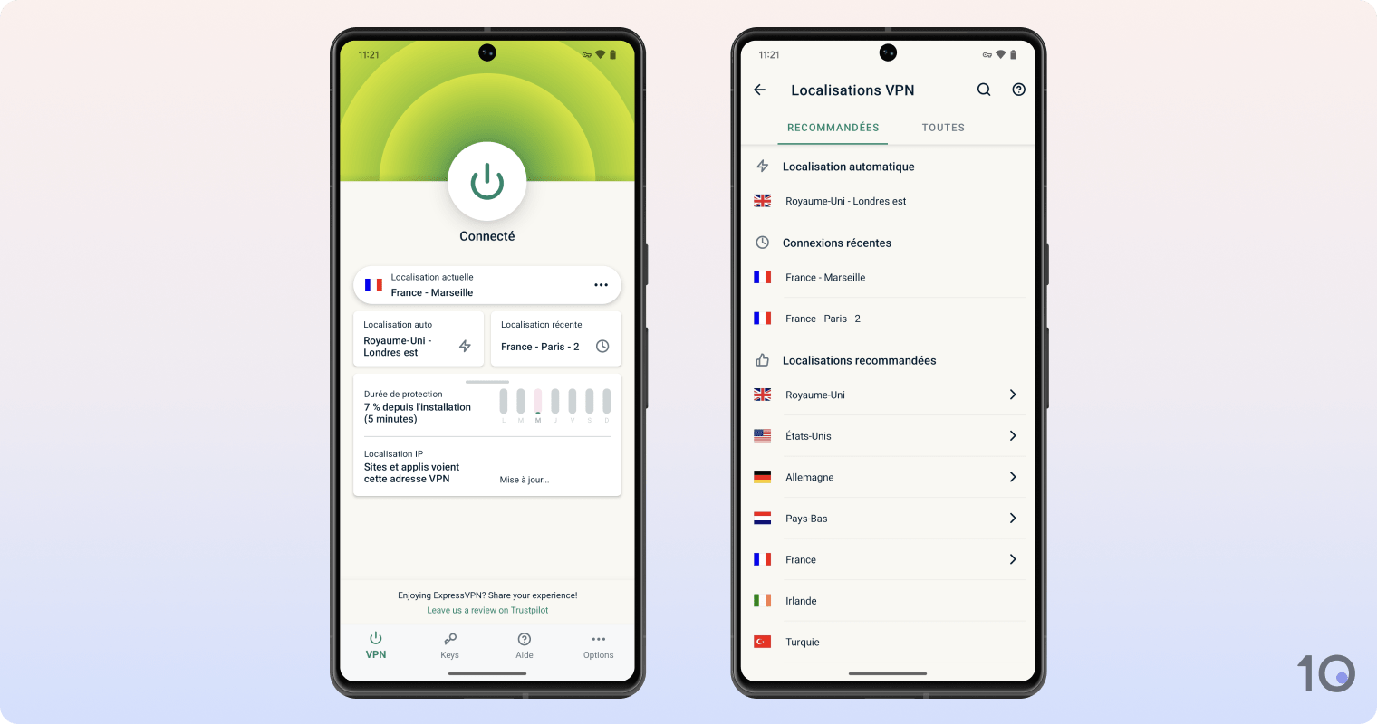 L'application ExpressVPN pour Android