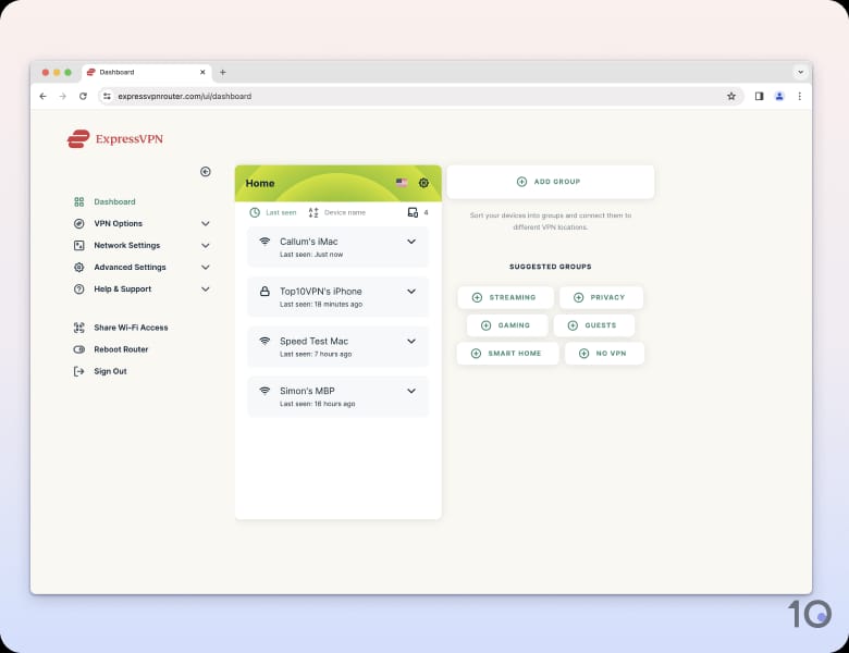 ExpressVPN's app for routers.