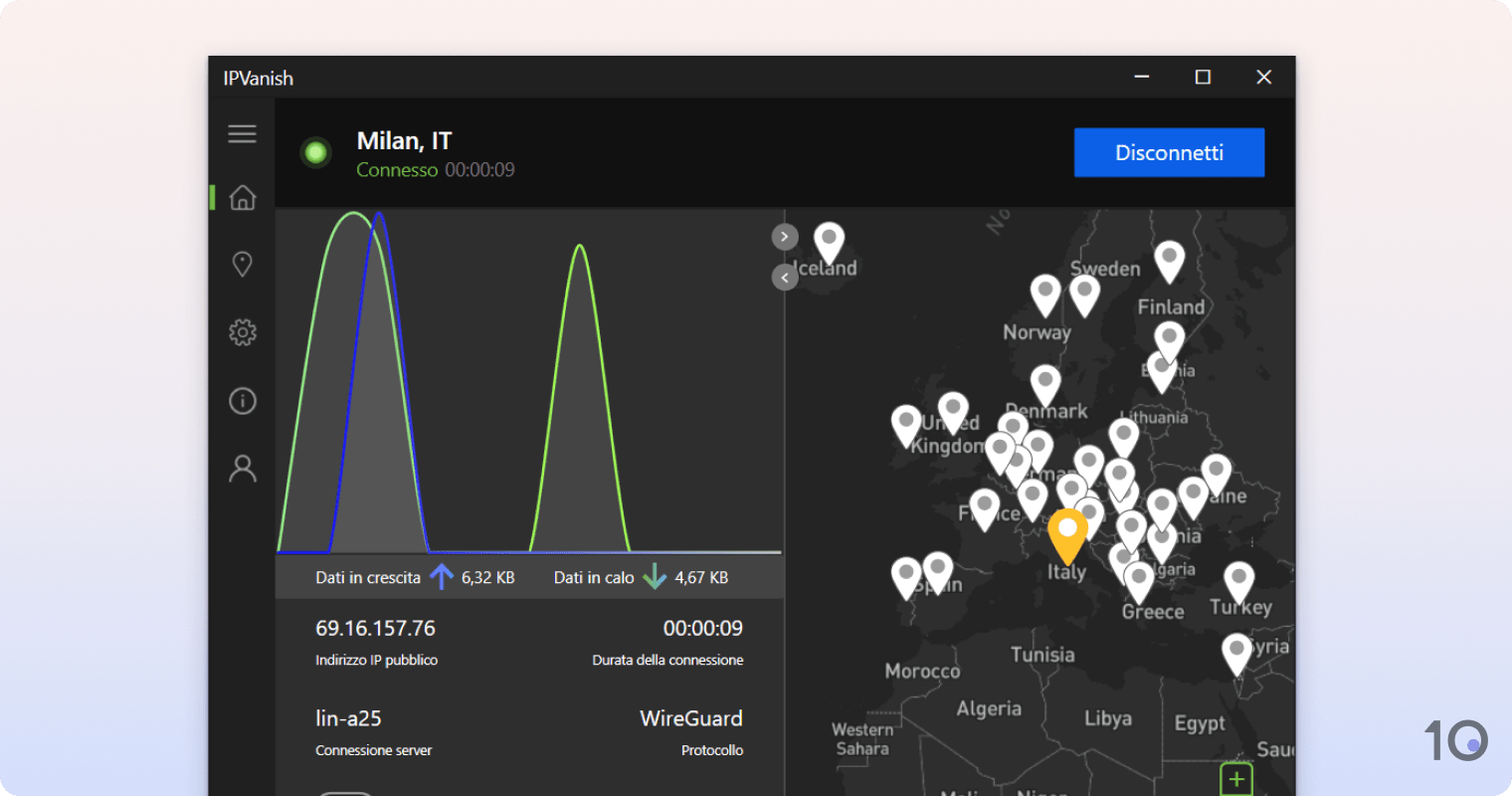 App VPN IPVanish per Windows