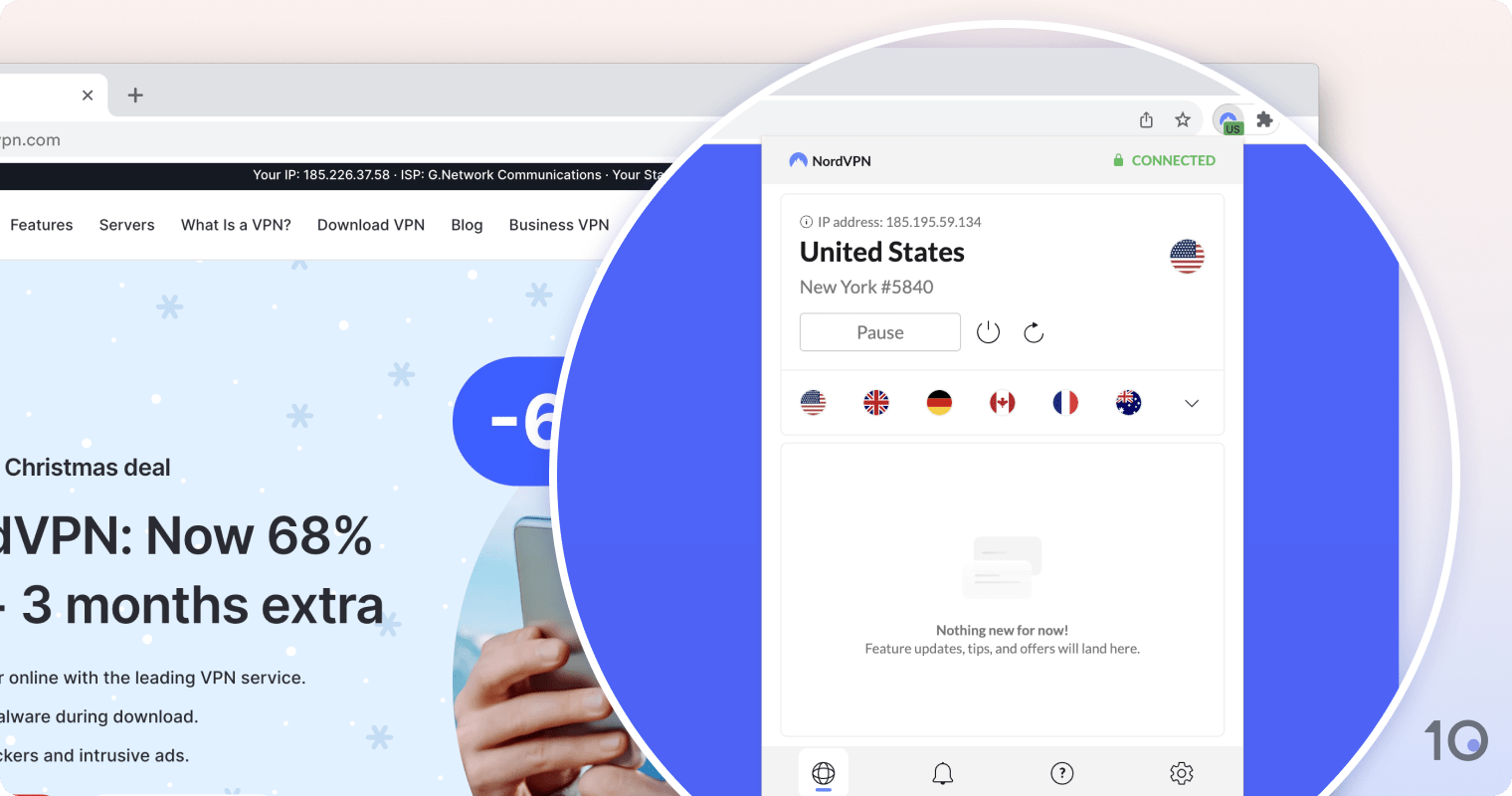 L'estensionedi NordVPN per Chrome