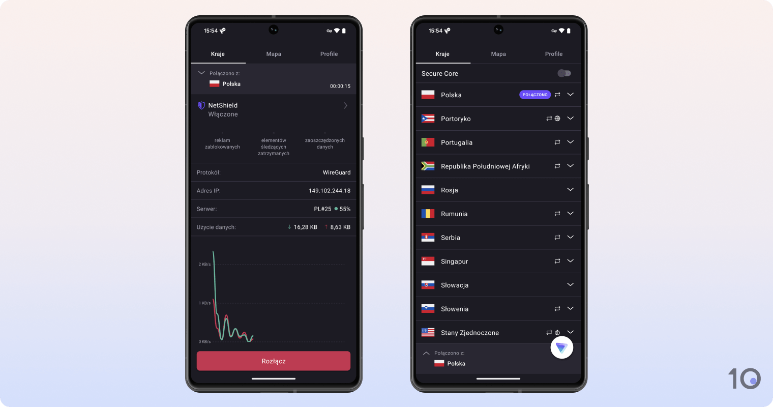 Aplikacja Proton VPN na Androida