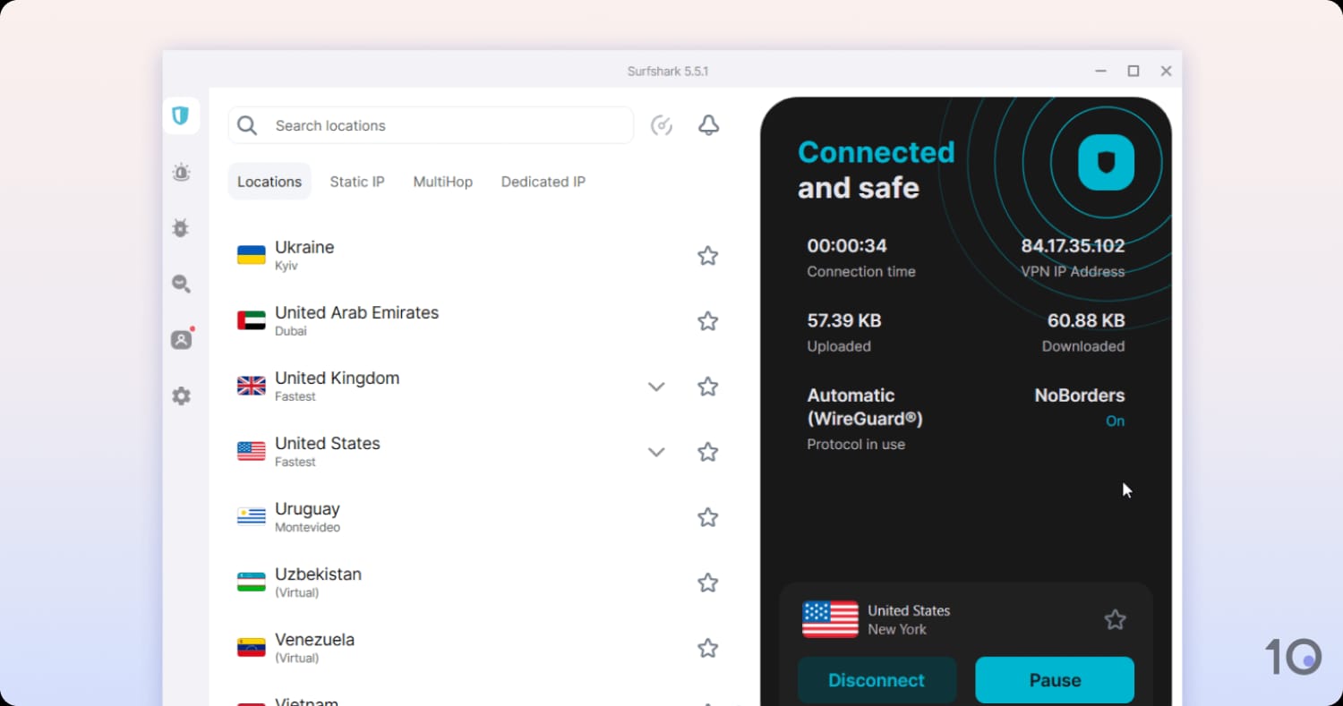 Surfshark VPN app for Windows