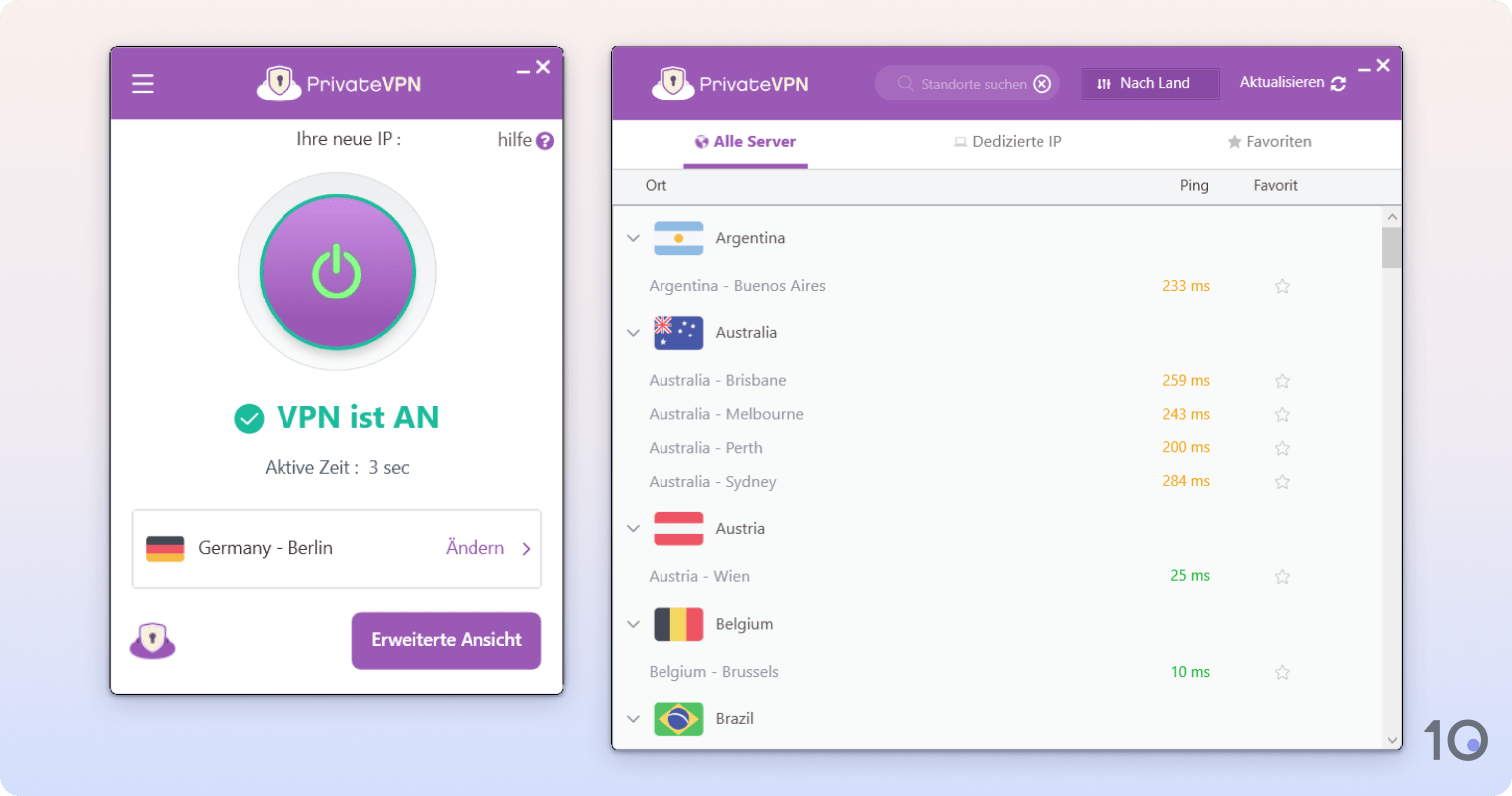 PrivateVPNs App für Windows