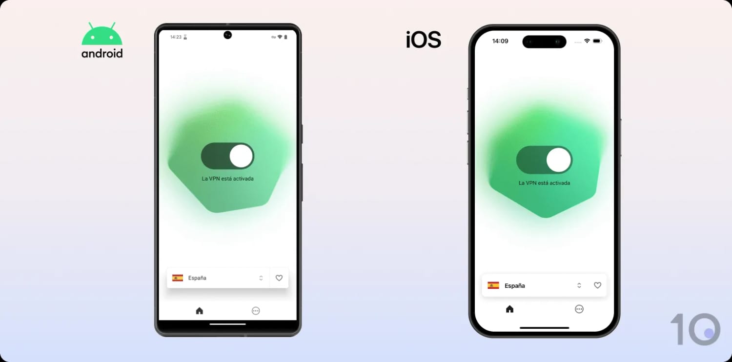 Las aplicaciones de Kaspersky para iOS y Android, una al lado de la otra
