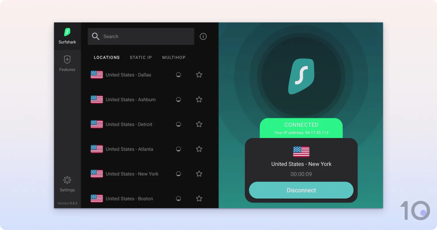 Surfshark Google TV app