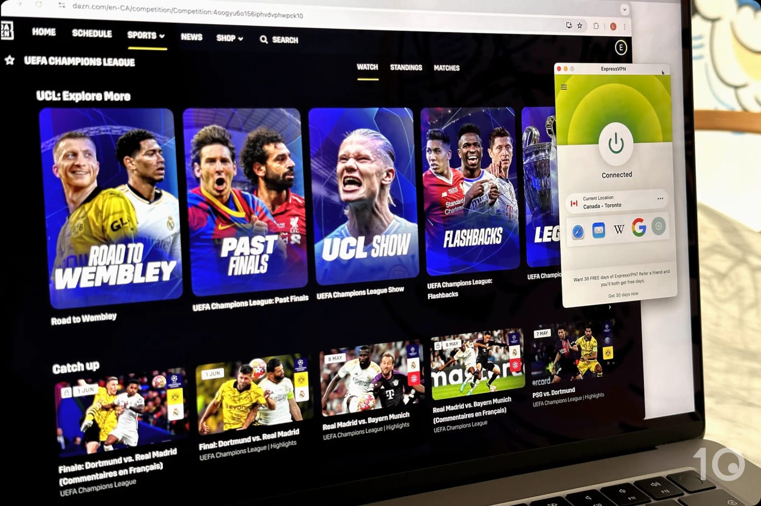 Usando una VPN para ver DAZN
