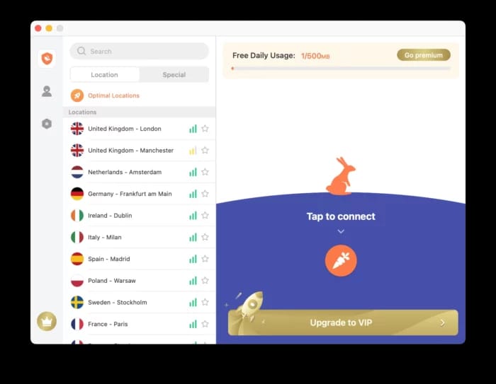 macOS에서의 Turbo VPN 서버 목록