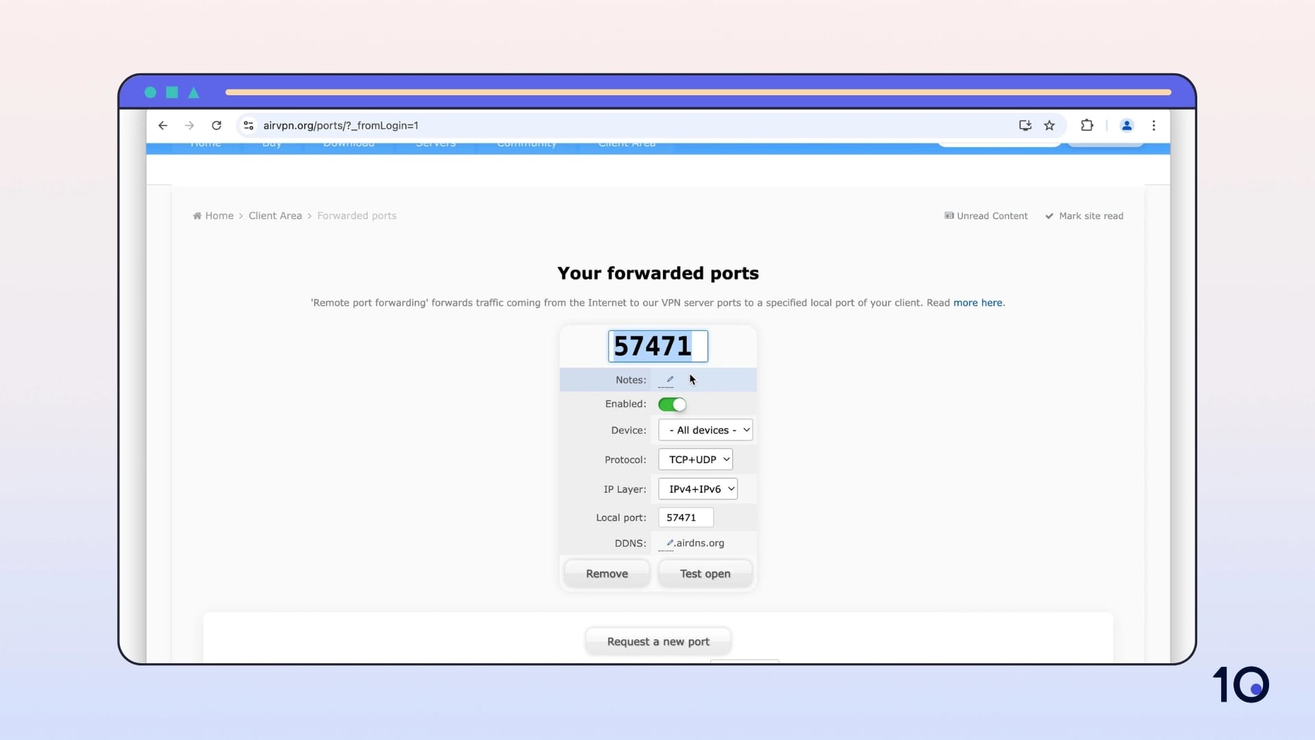 How to Set Up Port Forwarding with AirVPN