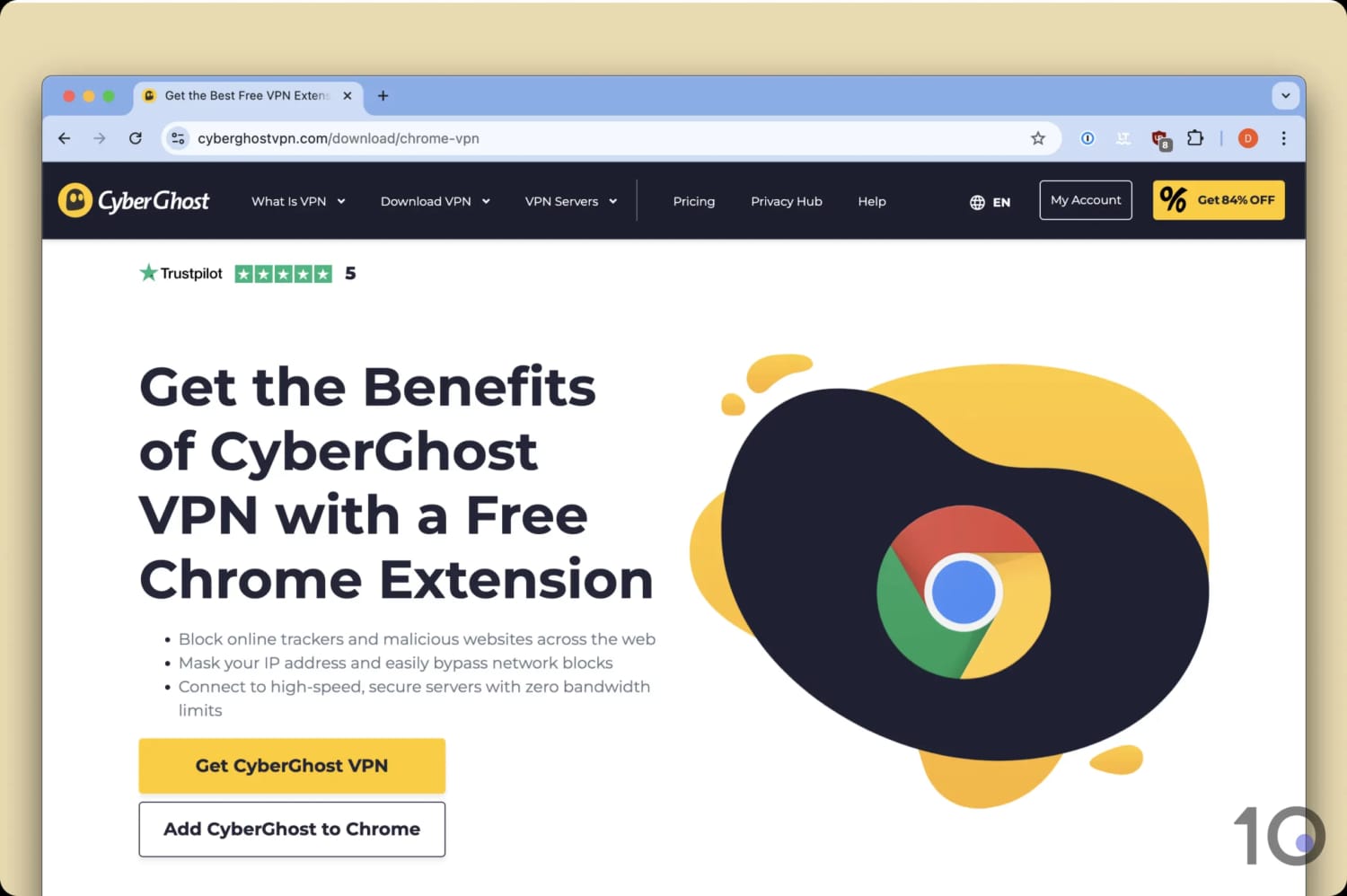 Screenshot of CyberGhost Website