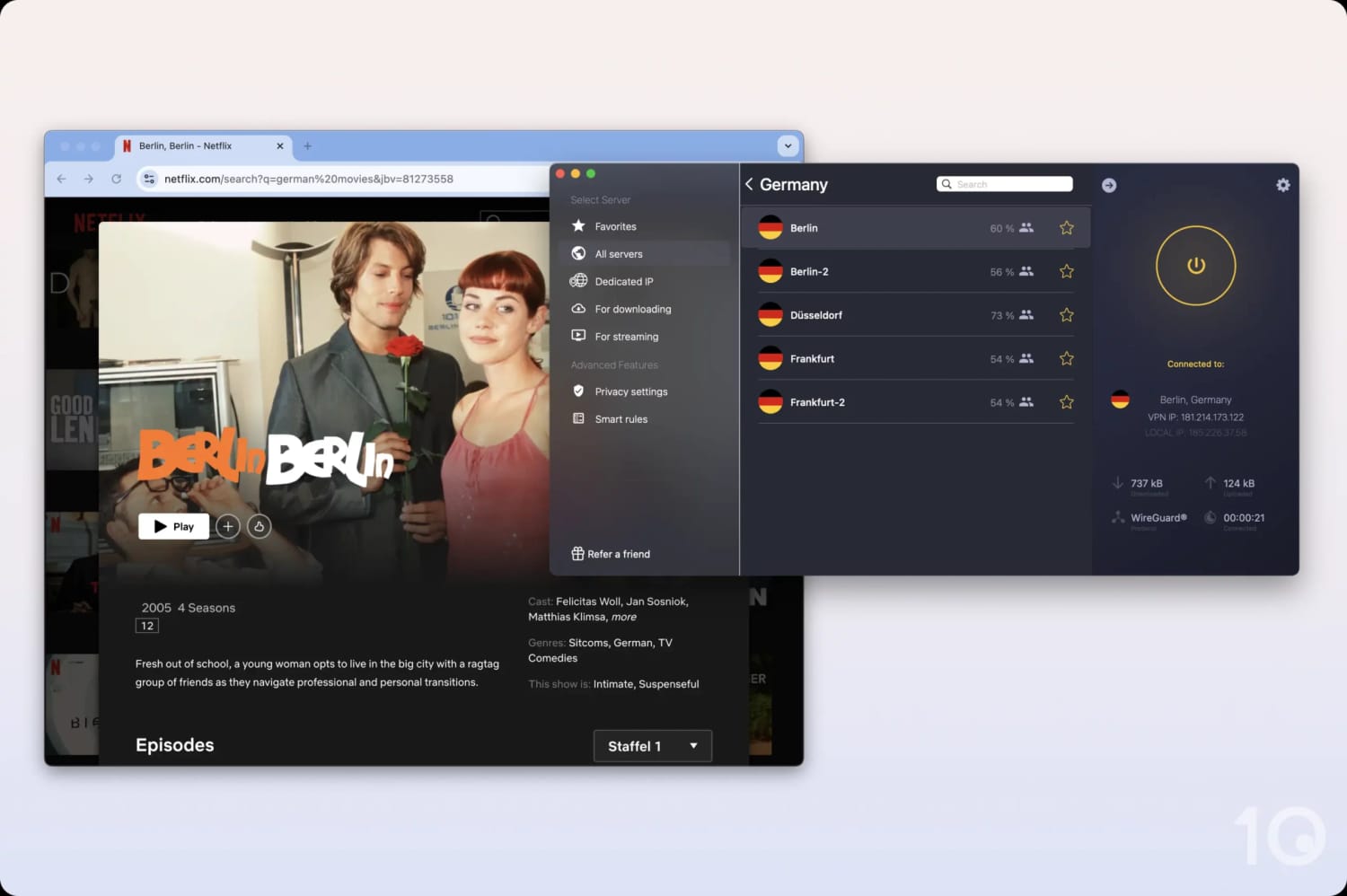 CyberGhost desbloqueando Netflix Alemania