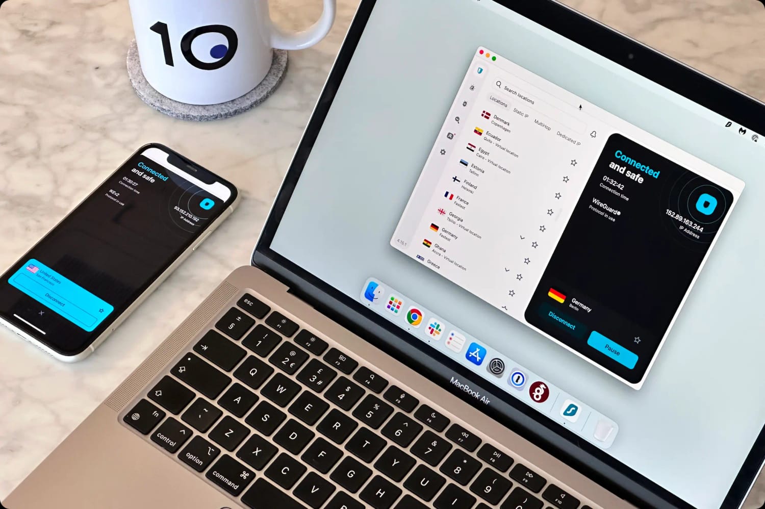 Surfshark's apps for Mac and iOS devices